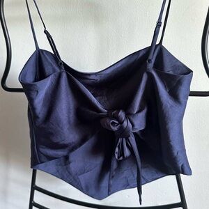 Elegant Navy Blue Women's Top